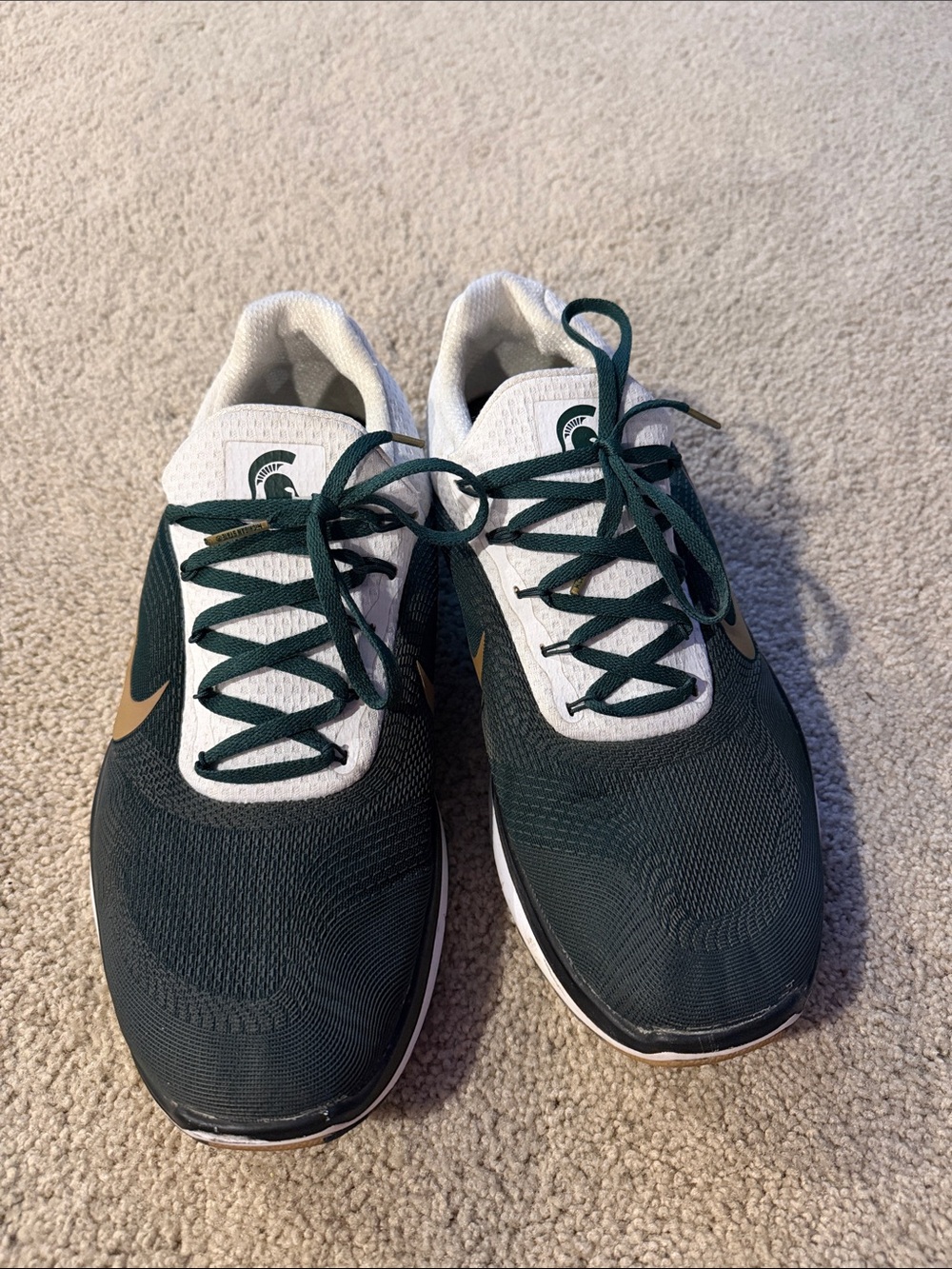 Nike Men's Athletic Shoes in Green, White, Gold